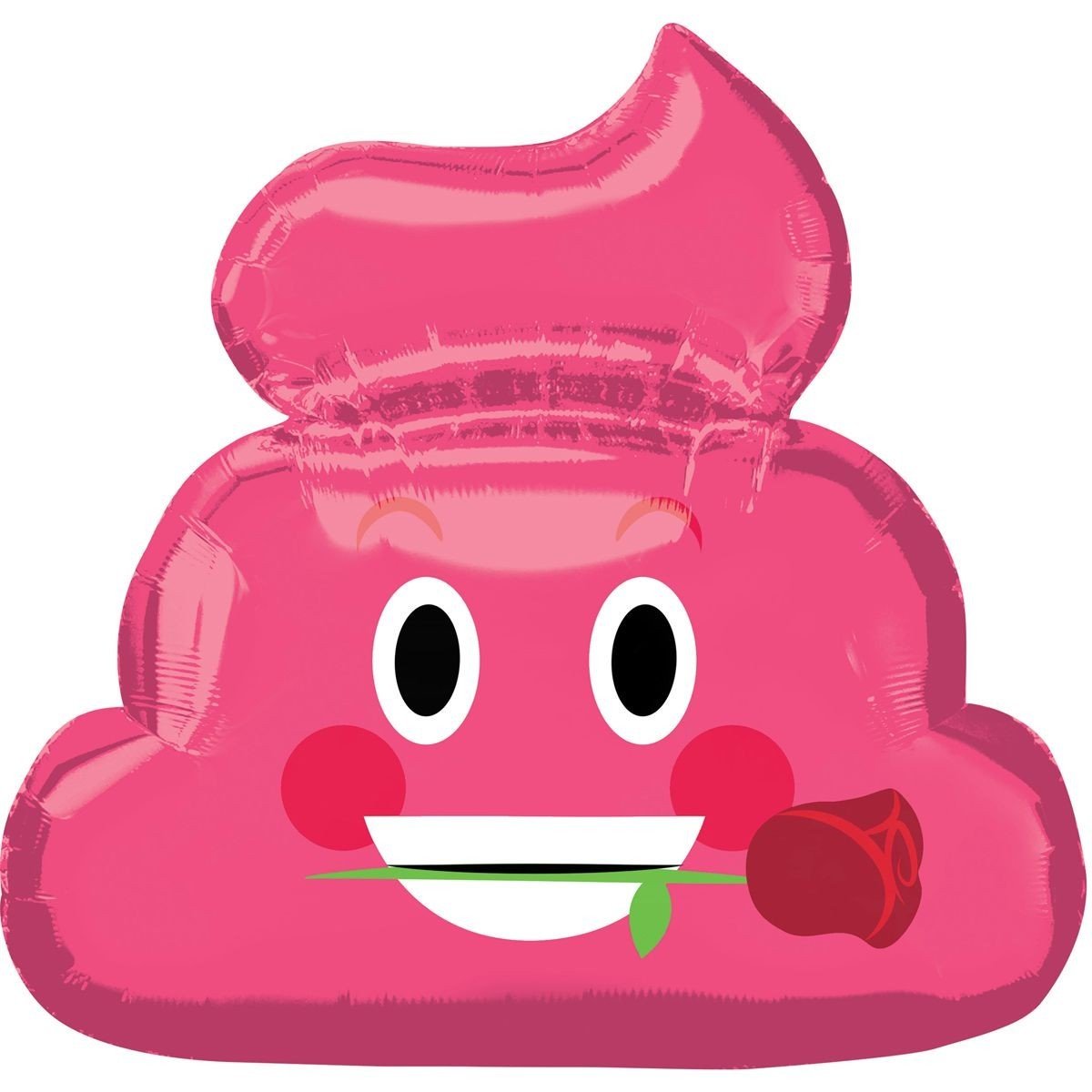 Шар фигура Смайл какашка розовая
