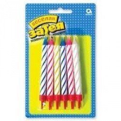 Свечи для торта с подст 8 см 12шт