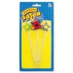 Свечи для торта на пиках 6 Звезды 3 шт