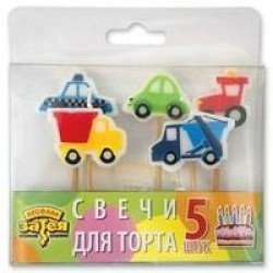 Свечи для торта на пиках Авто 5 шт
