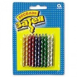 Свечи для торта металлик ассорти 10 штук