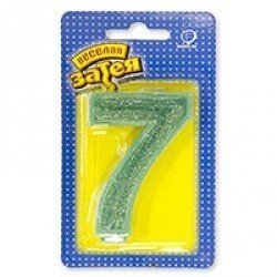 Свеча  цифра Блеск 7  8 см