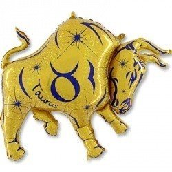 Шар фигура Зодиак Телец золотой