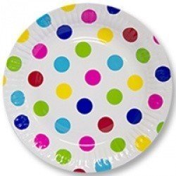 Тарелки большие Горошек мульти, 6 штук
