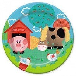 Тарелки бумажные Забавная ферма 17 см