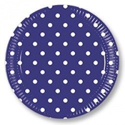 Тарелки Горошек синий 8 штук
