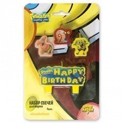 Свечи для торта Губка Боб 4 штуки