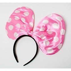 Ободок с бантиком Розовый в горошек Большой
