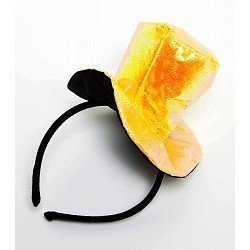 Ободок Желтая шляпка блестящая