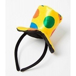 Ободок Желтая шляпка в разноцветный горох