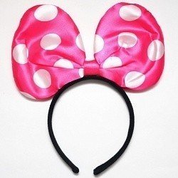 Ободок с бантиком Розовый в горошек Маленький