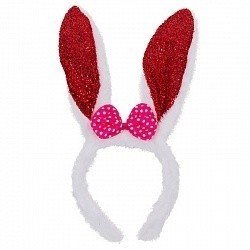 Ободок Пушистый зайка красные ушки