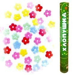 Пневмохлопушка 40 см Метализированные цветы