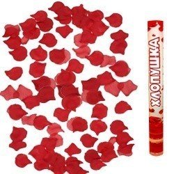 Пневмохлопушка 40 см Лепестки роз Красные