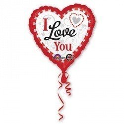 Шар фигура ДЖАМБО ILY Сердца серебряные