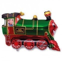 Шар фигура Поезд зеленый