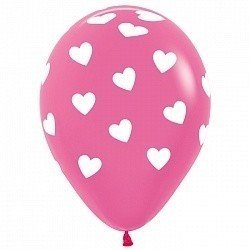 Облако розовых шаров Сердца 50 шт