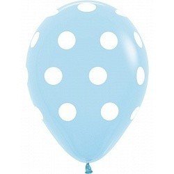 Облако голубых шаров Белые точки 25 шт