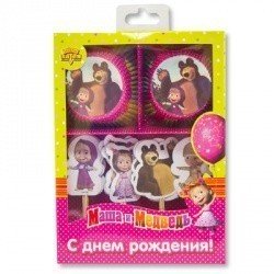Декор-комплект для кекса Маша и Медведь