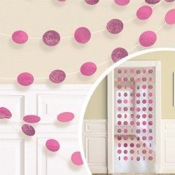 Гирлянда Круги Ярко-Розовый