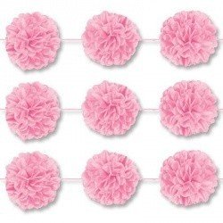 Гирлянда-помпоны Розовые