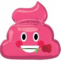 Шар фигура Смайл какашка розовая