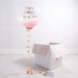 Коробка с шарами «С днем рождения» для принцессы