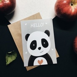 Открытка «Панда - hello»