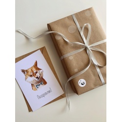 Открытка «Хатико Поздравляю!»