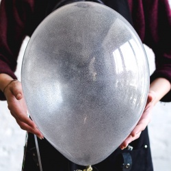 Шар с серебристым глиттером