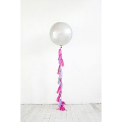 Большой шар серебристый на гирлянде