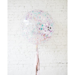 Большой шар с круглым конфетти русалочка на гирлянде