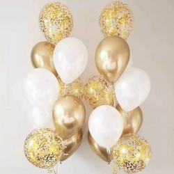 Фонтаны из шаров в золотом цвете