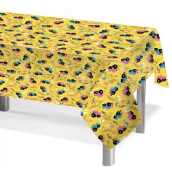 Скатерть одноразовая,Синий трактор,Желтый,120*180 см, 1 шт