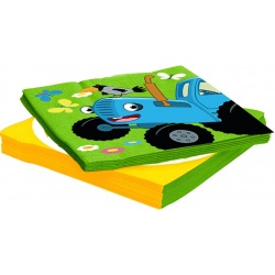 Салфетки, Синий трактор, С Днем Рождения!, 33*33 см, 20 шт