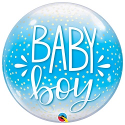 Шар BUBBLE 22 Baby Boy конфетти