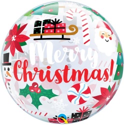 Шар BUBBLE 22 MERRY CHRISTMAS