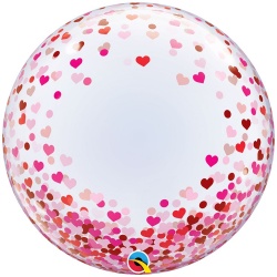 Шар BUBBLE 24 Сердца парящие