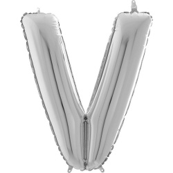 Шар буква V серебро