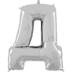 Шар буква Д серебро