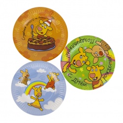 Тарелки Оранжевая корова Ассорти 18см 6шт