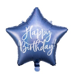 Шар 18 HB Звезда гологр Navy Blue