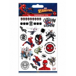 Наклейки-татуировки Человек Паук, набор №3, 11*20 см, 1 шт.