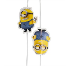 Трубочка д/коктейля Миньоны 24см 6шт