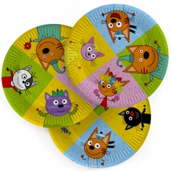 Тарелки 18 см Три Кота, С Днем Рождения!,Играем вместе, Друзья, 6 шт.