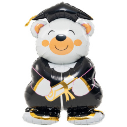 Ходячий шар AIR Мишка Выпускник белый