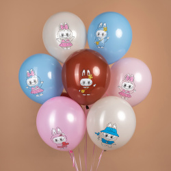 Облако шаров с гелием Лабубу 25 шт