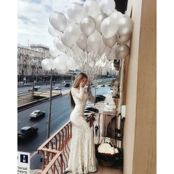 Облако шаров Серебряный жемчуг 10 шт 